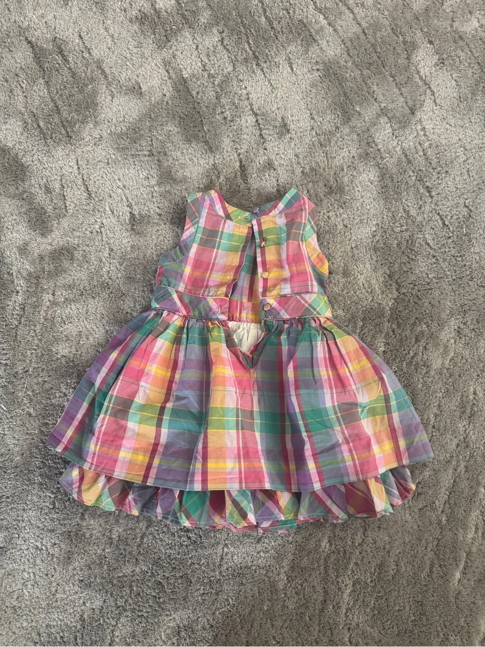 Ralph Lauren Rainbow Madras Plaid Sleeveless Dress